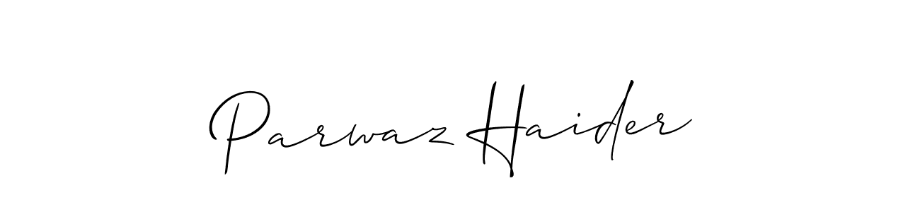 Make a beautiful signature design for name Parwaz Haider. With this signature (Allison_Script) style, you can create a handwritten signature for free. Parwaz Haider signature style 2 images and pictures png