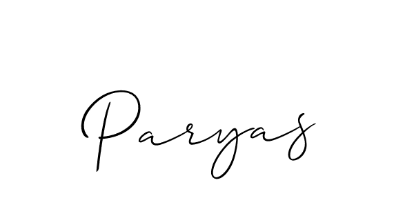 Allison_Script is a professional signature style that is perfect for those who want to add a touch of class to their signature. It is also a great choice for those who want to make their signature more unique. Get Paryas name to fancy signature for free. Paryas signature style 2 images and pictures png