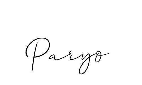 Make a beautiful signature design for name Paryo. With this signature (Allison_Script) style, you can create a handwritten signature for free. Paryo signature style 2 images and pictures png