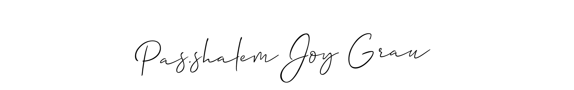 Use a signature maker to create a handwritten signature online. With this signature software, you can design (Allison_Script) your own signature for name Pas.shalem Joy Grau. Pas.shalem Joy Grau signature style 2 images and pictures png