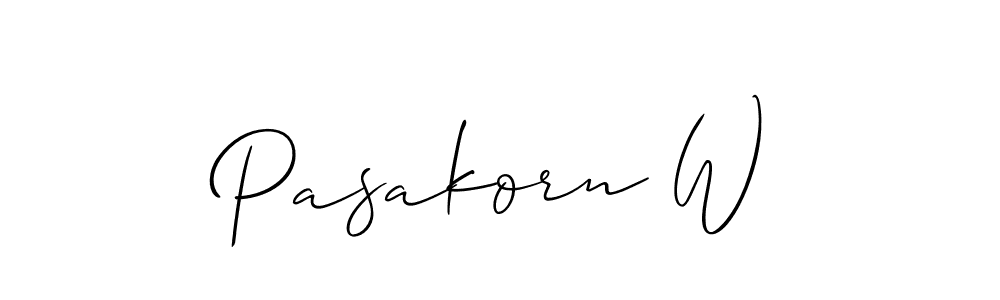 Allison_Script is a professional signature style that is perfect for those who want to add a touch of class to their signature. It is also a great choice for those who want to make their signature more unique. Get Pasakorn W name to fancy signature for free. Pasakorn W signature style 2 images and pictures png