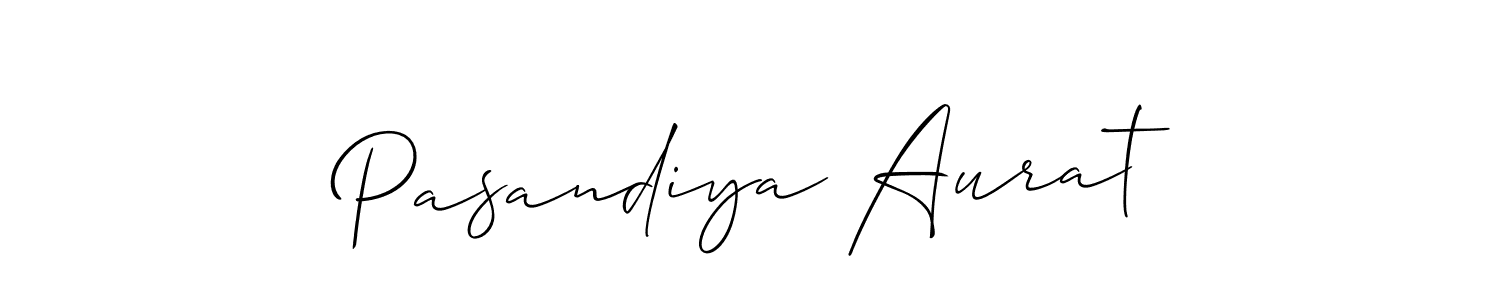 Create a beautiful signature design for name Pasandiya Aurat. With this signature (Allison_Script) fonts, you can make a handwritten signature for free. Pasandiya Aurat signature style 2 images and pictures png