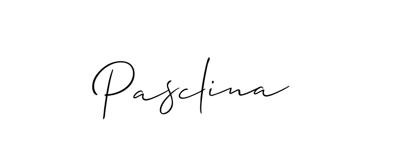 Make a short Pasclina signature style. Manage your documents anywhere anytime using Allison_Script. Create and add eSignatures, submit forms, share and send files easily. Pasclina signature style 2 images and pictures png