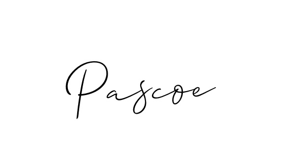 Design your own signature with our free online signature maker. With this signature software, you can create a handwritten (Allison_Script) signature for name Pascoe. Pascoe signature style 2 images and pictures png