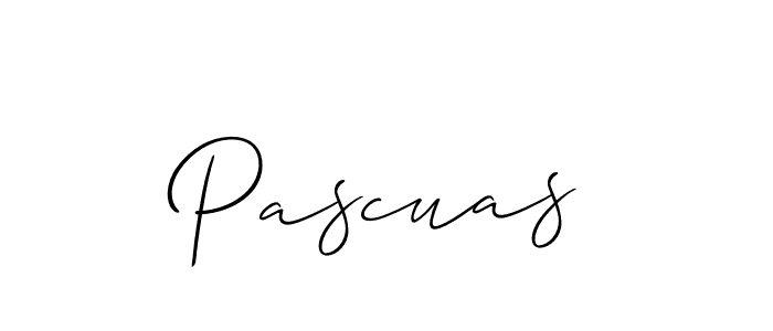 It looks lik you need a new signature style for name Pascuas. Design unique handwritten (Allison_Script) signature with our free signature maker in just a few clicks. Pascuas signature style 2 images and pictures png