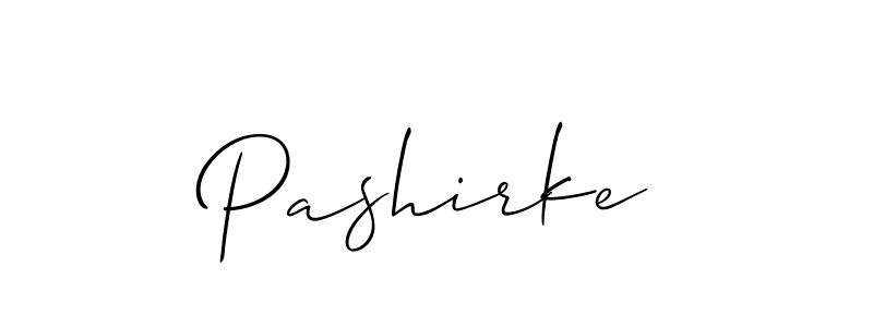 Design your own signature with our free online signature maker. With this signature software, you can create a handwritten (Allison_Script) signature for name Pashirke. Pashirke signature style 2 images and pictures png