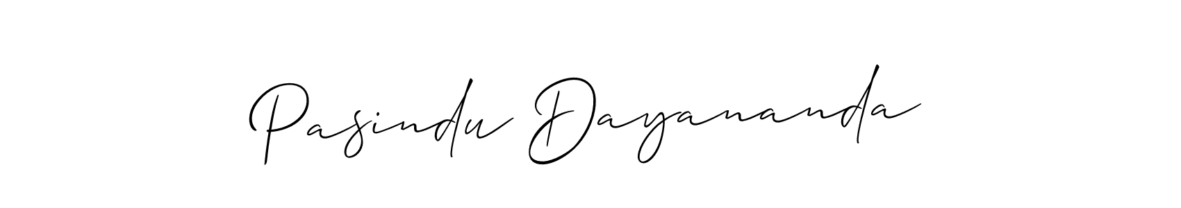 How to make Pasindu Dayananda signature? Allison_Script is a professional autograph style. Create handwritten signature for Pasindu Dayananda name. Pasindu Dayananda signature style 2 images and pictures png