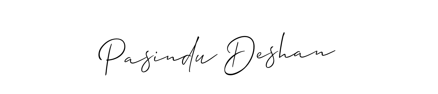 Make a beautiful signature design for name Pasindu Deshan. With this signature (Allison_Script) style, you can create a handwritten signature for free. Pasindu Deshan signature style 2 images and pictures png