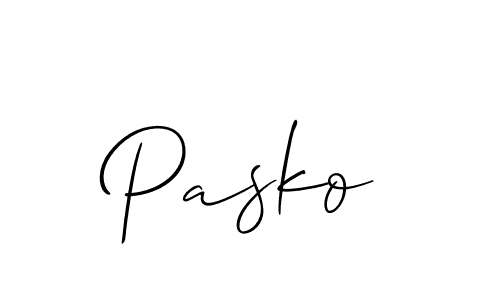 Design your own signature with our free online signature maker. With this signature software, you can create a handwritten (Allison_Script) signature for name Pasko. Pasko signature style 2 images and pictures png