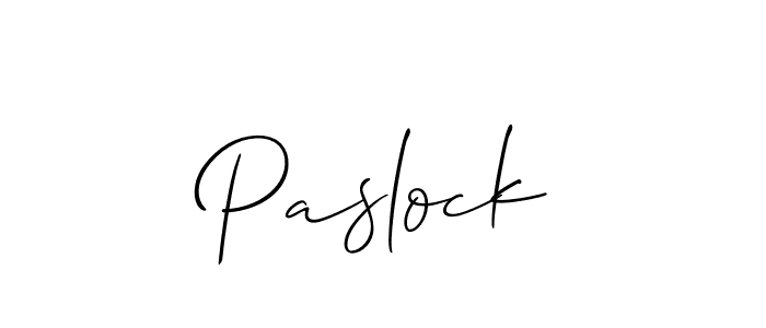 Design your own signature with our free online signature maker. With this signature software, you can create a handwritten (Allison_Script) signature for name Paslock. Paslock signature style 2 images and pictures png