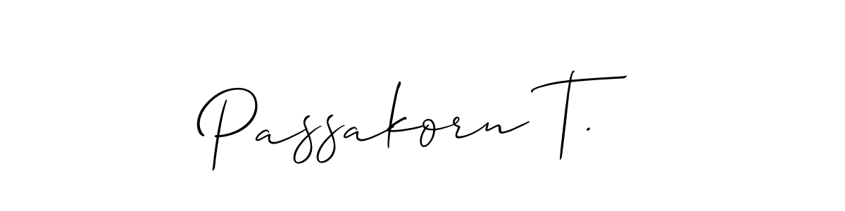 It looks lik you need a new signature style for name Passakorn T.. Design unique handwritten (Allison_Script) signature with our free signature maker in just a few clicks. Passakorn T. signature style 2 images and pictures png