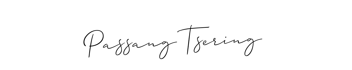 How to make Passang Tsering name signature. Use Allison_Script style for creating short signs online. This is the latest handwritten sign. Passang Tsering signature style 2 images and pictures png