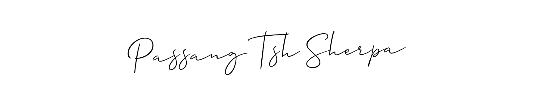 Passang Tsh Sherpa stylish signature style. Best Handwritten Sign (Allison_Script) for my name. Handwritten Signature Collection Ideas for my name Passang Tsh Sherpa. Passang Tsh Sherpa signature style 2 images and pictures png