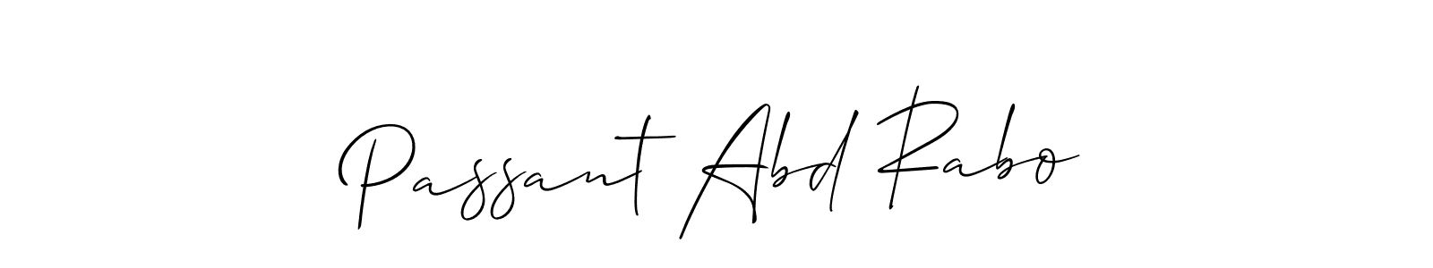 Make a beautiful signature design for name Passant Abd Rabo. With this signature (Allison_Script) style, you can create a handwritten signature for free. Passant Abd Rabo signature style 2 images and pictures png