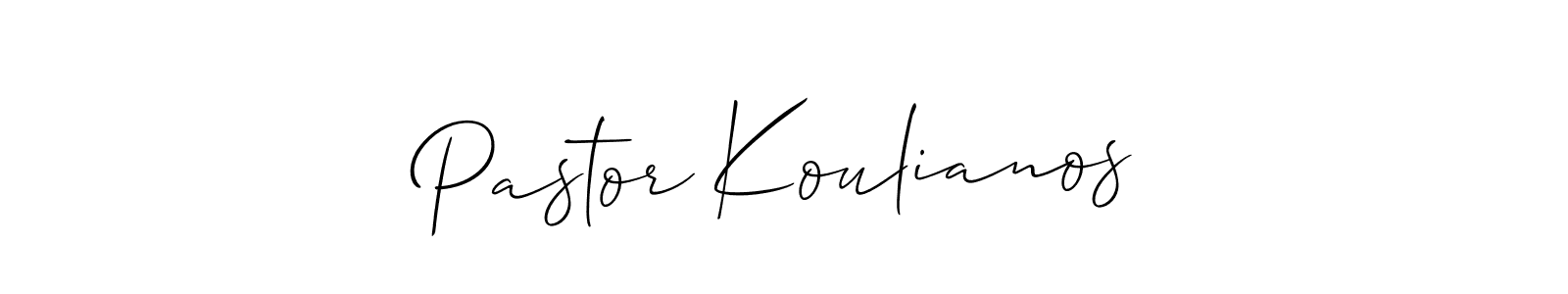 You should practise on your own different ways (Allison_Script) to write your name (Pastor Koulianos) in signature. don't let someone else do it for you. Pastor Koulianos signature style 2 images and pictures png