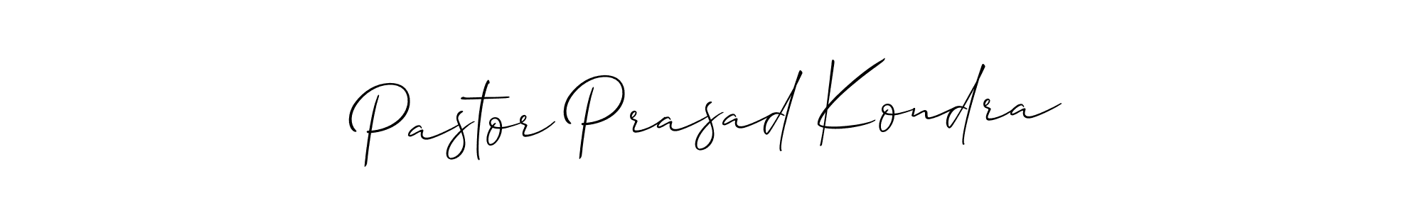 Allison_Script is a professional signature style that is perfect for those who want to add a touch of class to their signature. It is also a great choice for those who want to make their signature more unique. Get Pastor Prasad Kondra name to fancy signature for free. Pastor Prasad Kondra signature style 2 images and pictures png
