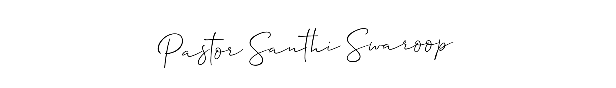 Allison_Script is a professional signature style that is perfect for those who want to add a touch of class to their signature. It is also a great choice for those who want to make their signature more unique. Get Pastor Santhi Swaroop name to fancy signature for free. Pastor Santhi Swaroop signature style 2 images and pictures png