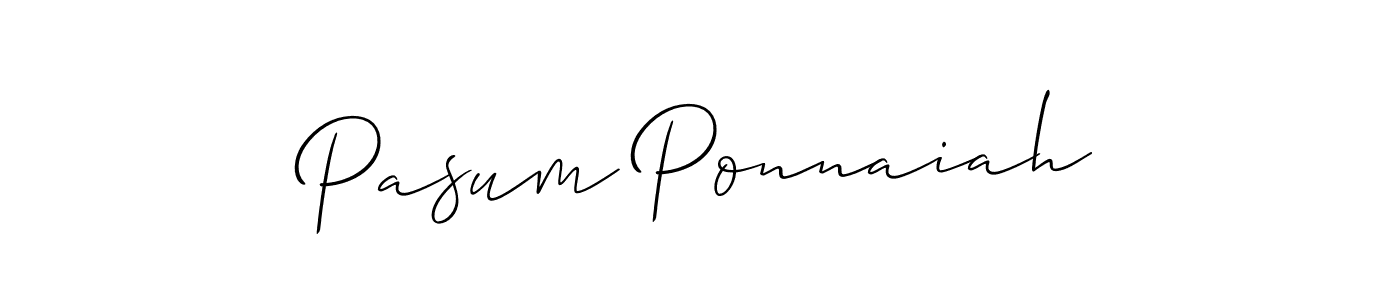 Make a beautiful signature design for name Pasum Ponnaiah. With this signature (Allison_Script) style, you can create a handwritten signature for free. Pasum Ponnaiah signature style 2 images and pictures png