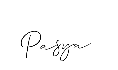 The best way (Allison_Script) to make a short signature is to pick only two or three words in your name. The name Pasya include a total of six letters. For converting this name. Pasya signature style 2 images and pictures png