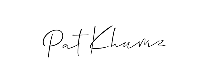 Design your own signature with our free online signature maker. With this signature software, you can create a handwritten (Allison_Script) signature for name Pat Khumz. Pat Khumz signature style 2 images and pictures png