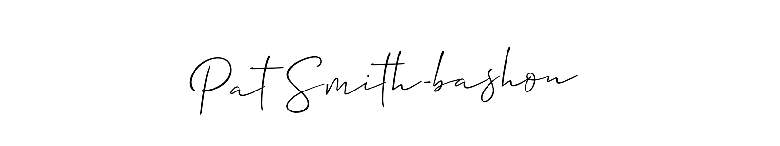 Also You can easily find your signature by using the search form. We will create Pat Smith-bashon name handwritten signature images for you free of cost using Allison_Script sign style. Pat Smith-bashon signature style 2 images and pictures png