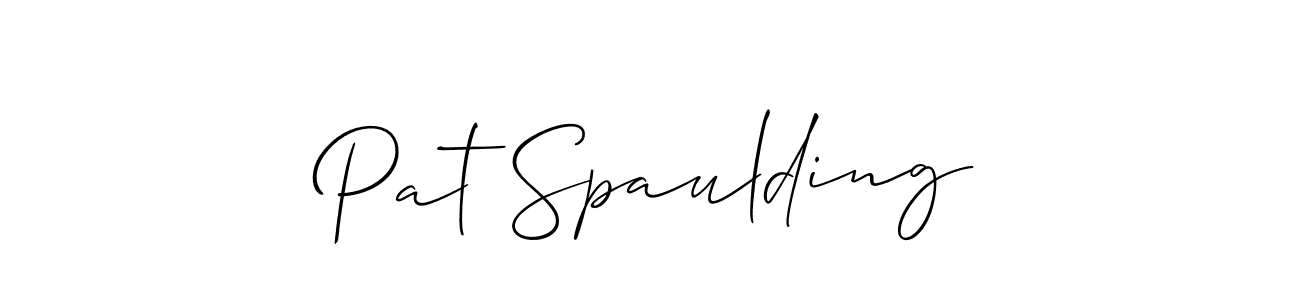 The best way (Allison_Script) to make a short signature is to pick only two or three words in your name. The name Pat Spaulding include a total of six letters. For converting this name. Pat Spaulding signature style 2 images and pictures png