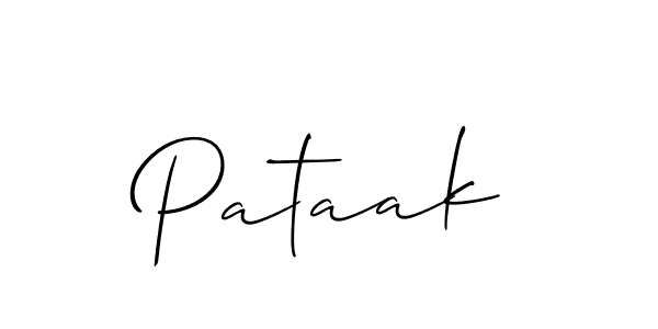 Use a signature maker to create a handwritten signature online. With this signature software, you can design (Allison_Script) your own signature for name Pataak. Pataak signature style 2 images and pictures png