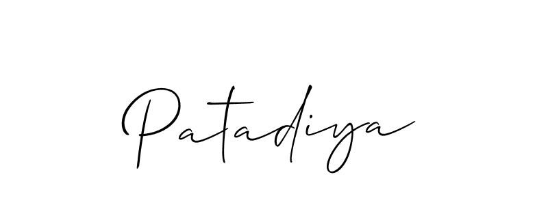 You should practise on your own different ways (Allison_Script) to write your name (Patadiya) in signature. don't let someone else do it for you. Patadiya signature style 2 images and pictures png