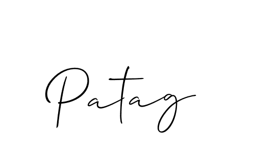 The best way (Allison_Script) to make a short signature is to pick only two or three words in your name. The name Patag include a total of six letters. For converting this name. Patag signature style 2 images and pictures png