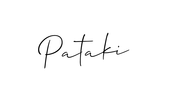 Design your own signature with our free online signature maker. With this signature software, you can create a handwritten (Allison_Script) signature for name Pataki. Pataki signature style 2 images and pictures png