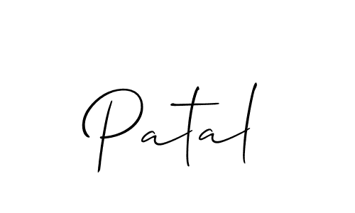 The best way (Allison_Script) to make a short signature is to pick only two or three words in your name. The name Patal include a total of six letters. For converting this name. Patal signature style 2 images and pictures png