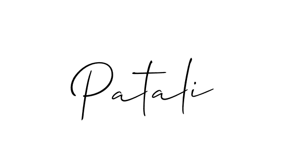 The best way (Allison_Script) to make a short signature is to pick only two or three words in your name. The name Patali include a total of six letters. For converting this name. Patali signature style 2 images and pictures png