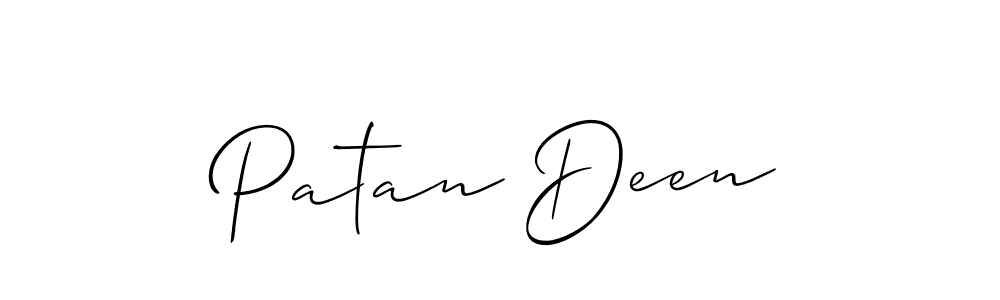 The best way (Allison_Script) to make a short signature is to pick only two or three words in your name. The name Patan Deen include a total of six letters. For converting this name. Patan Deen signature style 2 images and pictures png