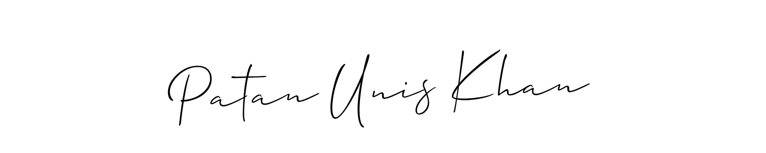 You should practise on your own different ways (Allison_Script) to write your name (Patan Unis Khan) in signature. don't let someone else do it for you. Patan Unis Khan signature style 2 images and pictures png