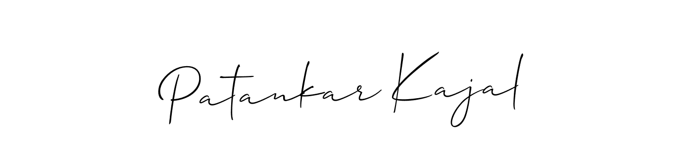 Design your own signature with our free online signature maker. With this signature software, you can create a handwritten (Allison_Script) signature for name Patankar Kajal. Patankar Kajal signature style 2 images and pictures png