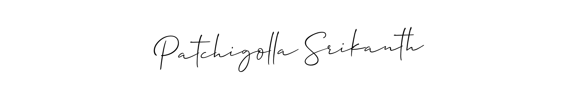 How to make Patchigolla Srikanth signature? Allison_Script is a professional autograph style. Create handwritten signature for Patchigolla Srikanth name. Patchigolla Srikanth signature style 2 images and pictures png