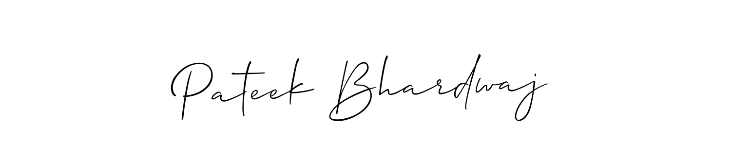 Design your own signature with our free online signature maker. With this signature software, you can create a handwritten (Allison_Script) signature for name Pateek Bhardwaj. Pateek Bhardwaj signature style 2 images and pictures png
