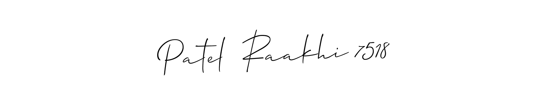 Also You can easily find your signature by using the search form. We will create Patel  Raakhi 7518 name handwritten signature images for you free of cost using Allison_Script sign style. Patel  Raakhi 7518 signature style 2 images and pictures png