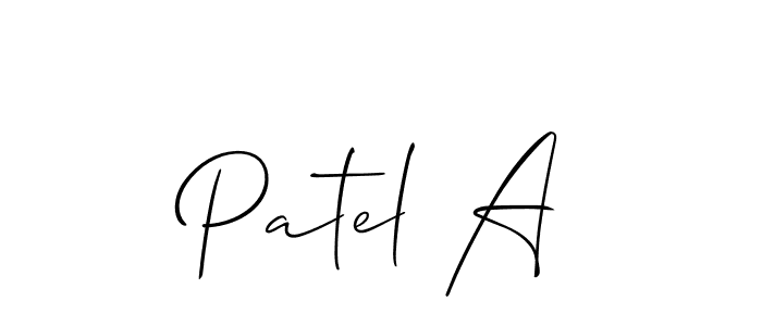 Patel A stylish signature style. Best Handwritten Sign (Allison_Script) for my name. Handwritten Signature Collection Ideas for my name Patel A. Patel A signature style 2 images and pictures png
