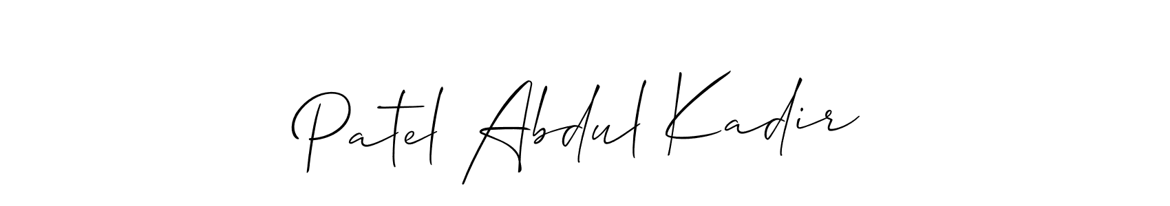 Similarly Allison_Script is the best handwritten signature design. Signature creator online .You can use it as an online autograph creator for name Patel Abdul Kadir. Patel Abdul Kadir signature style 2 images and pictures png