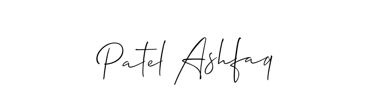 Similarly Allison_Script is the best handwritten signature design. Signature creator online .You can use it as an online autograph creator for name Patel Ashfaq. Patel Ashfaq signature style 2 images and pictures png