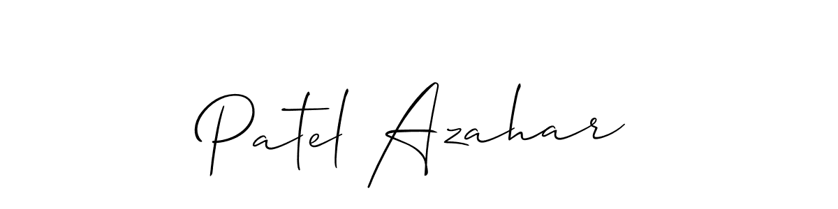 Use a signature maker to create a handwritten signature online. With this signature software, you can design (Allison_Script) your own signature for name Patel Azahar. Patel Azahar signature style 2 images and pictures png