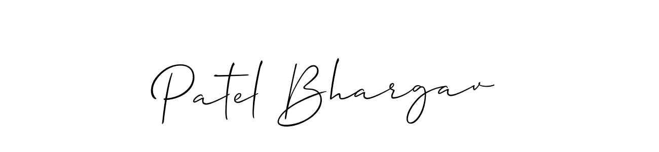 Patel Bhargav stylish signature style. Best Handwritten Sign (Allison_Script) for my name. Handwritten Signature Collection Ideas for my name Patel Bhargav. Patel Bhargav signature style 2 images and pictures png