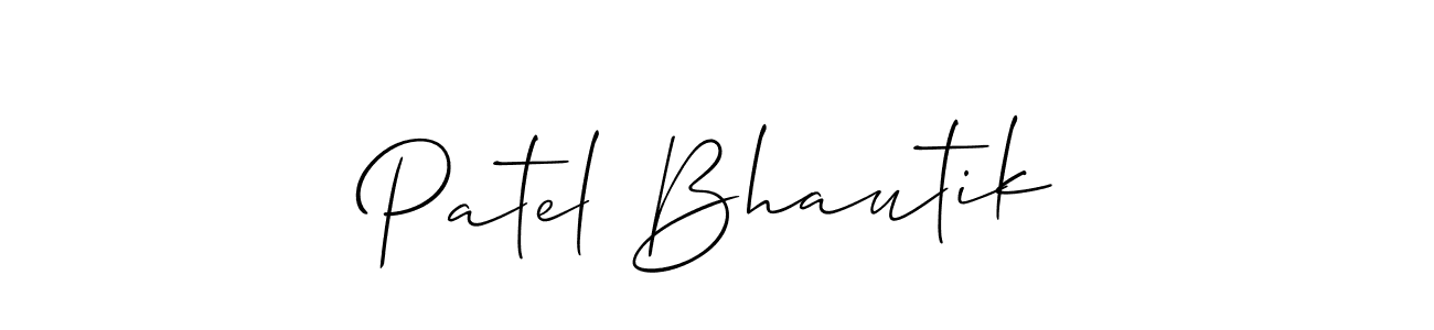 Make a beautiful signature design for name Patel Bhautik. With this signature (Allison_Script) style, you can create a handwritten signature for free. Patel Bhautik signature style 2 images and pictures png