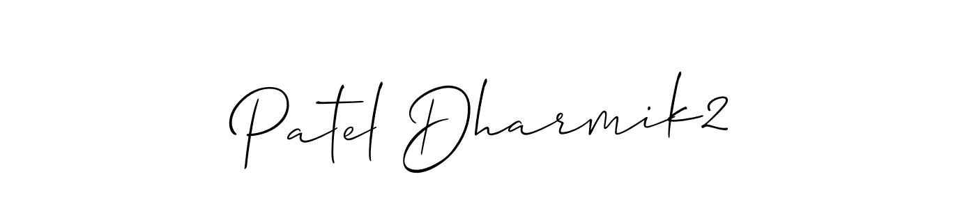 Make a beautiful signature design for name Patel Dharmik2. With this signature (Allison_Script) style, you can create a handwritten signature for free. Patel Dharmik2 signature style 2 images and pictures png