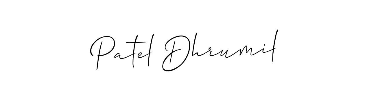 if you are searching for the best signature style for your name Patel Dhrumil. so please give up your signature search. here we have designed multiple signature styles  using Allison_Script. Patel Dhrumil signature style 2 images and pictures png