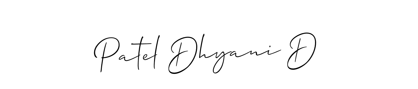 Make a beautiful signature design for name Patel Dhyani D. With this signature (Allison_Script) style, you can create a handwritten signature for free. Patel Dhyani D signature style 2 images and pictures png