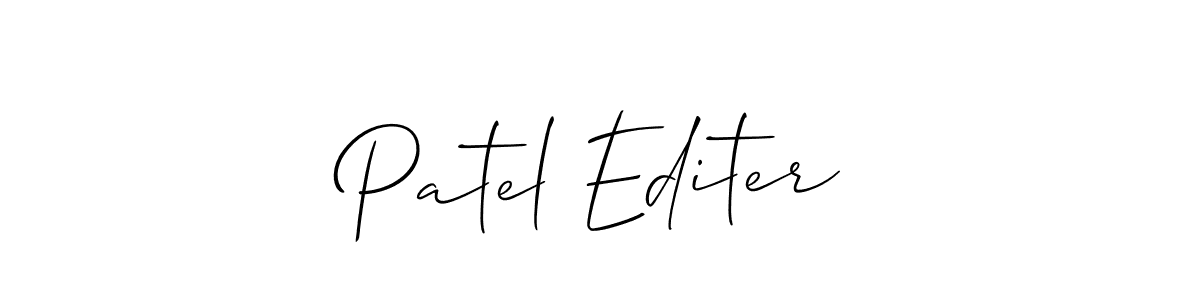 How to make Patel Editer signature? Allison_Script is a professional autograph style. Create handwritten signature for Patel Editer name. Patel Editer signature style 2 images and pictures png