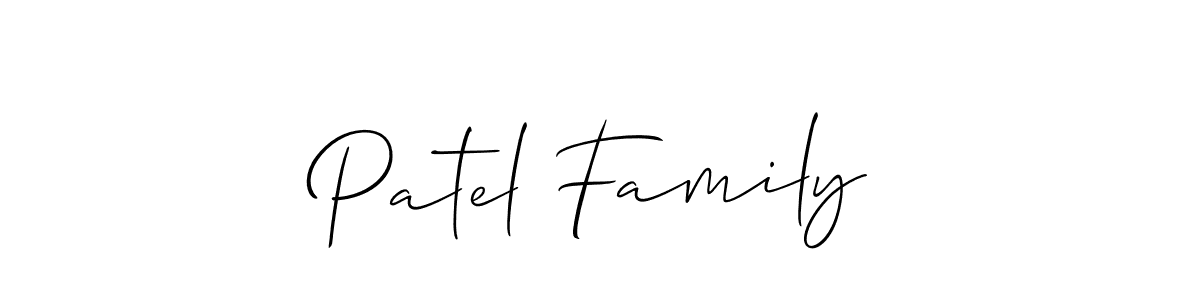 You should practise on your own different ways (Allison_Script) to write your name (Patel Family) in signature. don't let someone else do it for you. Patel Family signature style 2 images and pictures png