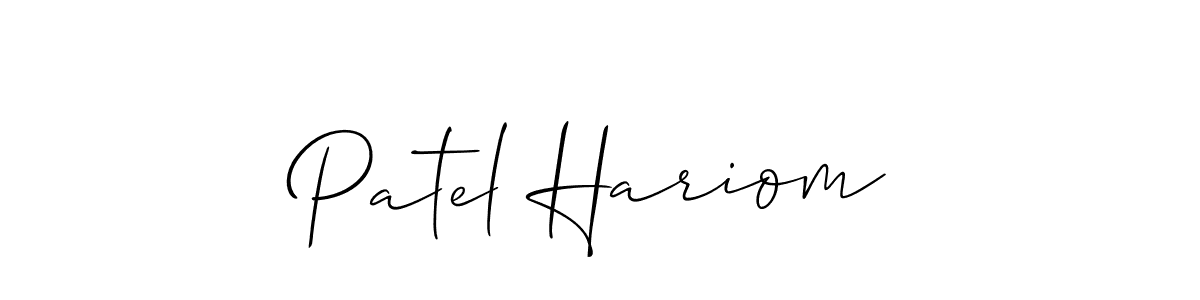 Make a short Patel Hariom signature style. Manage your documents anywhere anytime using Allison_Script. Create and add eSignatures, submit forms, share and send files easily. Patel Hariom signature style 2 images and pictures png